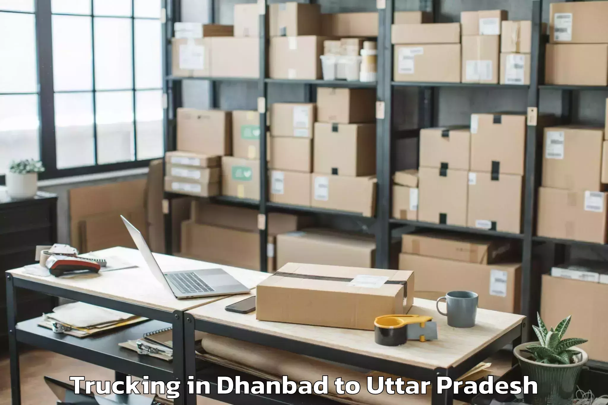 Easy Dhanbad to Etah Trucking Booking